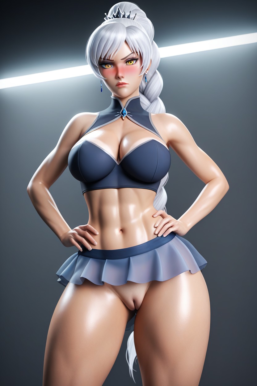 Waist Shot, Lifting Skirt, Disgusted AI Porn