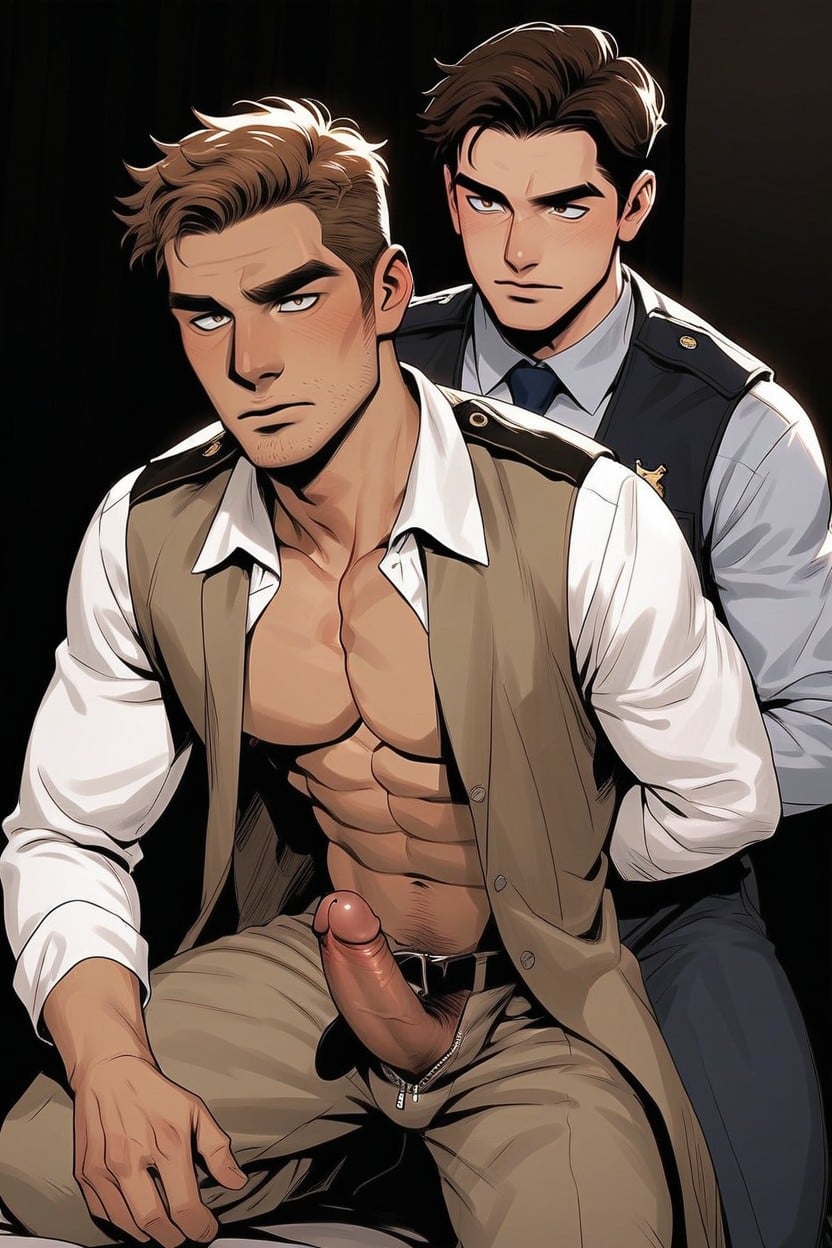 Kneeling, Arms Behind Back, Front View AI Gay Porn