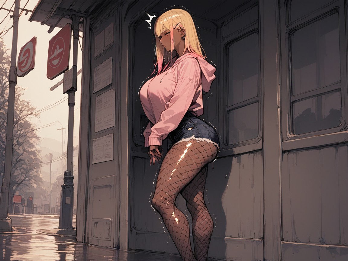 Booty Shorts, Extreme Shaking, Excessive Saliva Hentai AI Porn