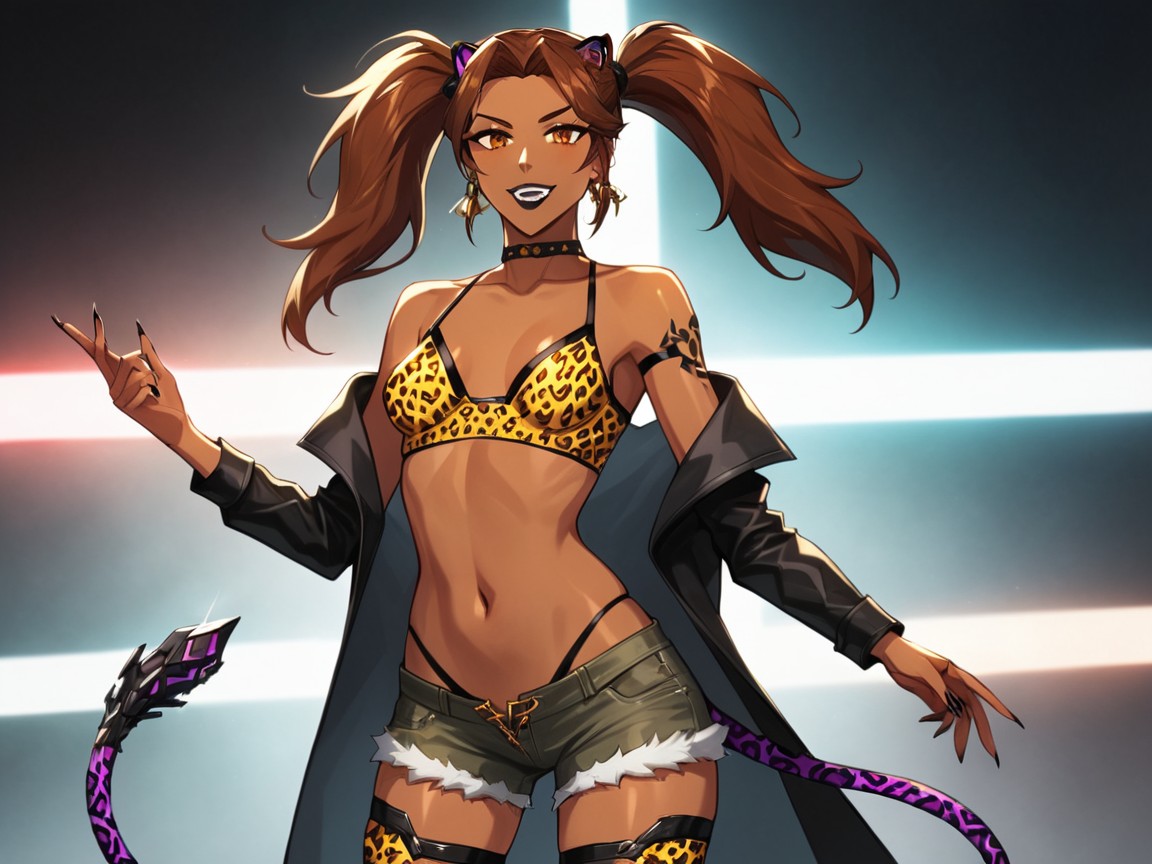 Wide Round Hips, Skinny, Robot Augments Latina AI Porn