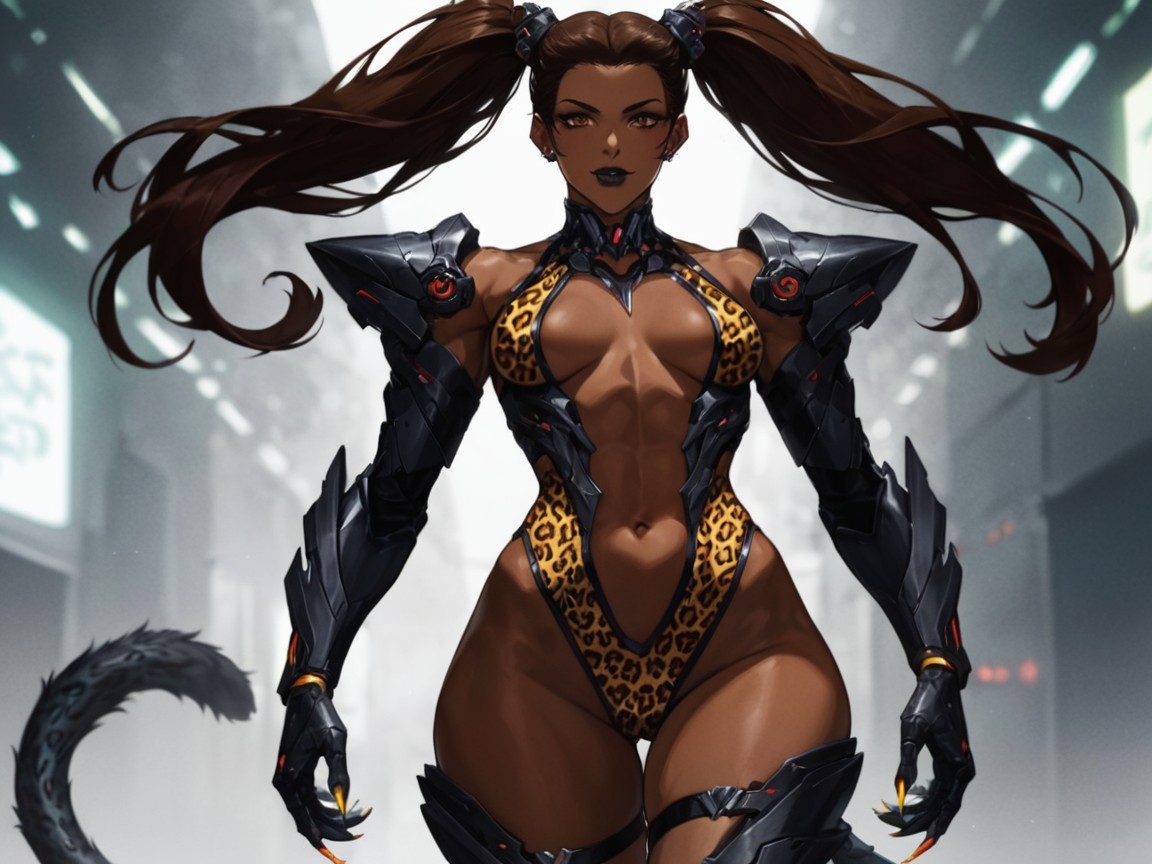 Leopard Print Thigh Highs, Operative, Futuristic Setting ラティーナAIエロ