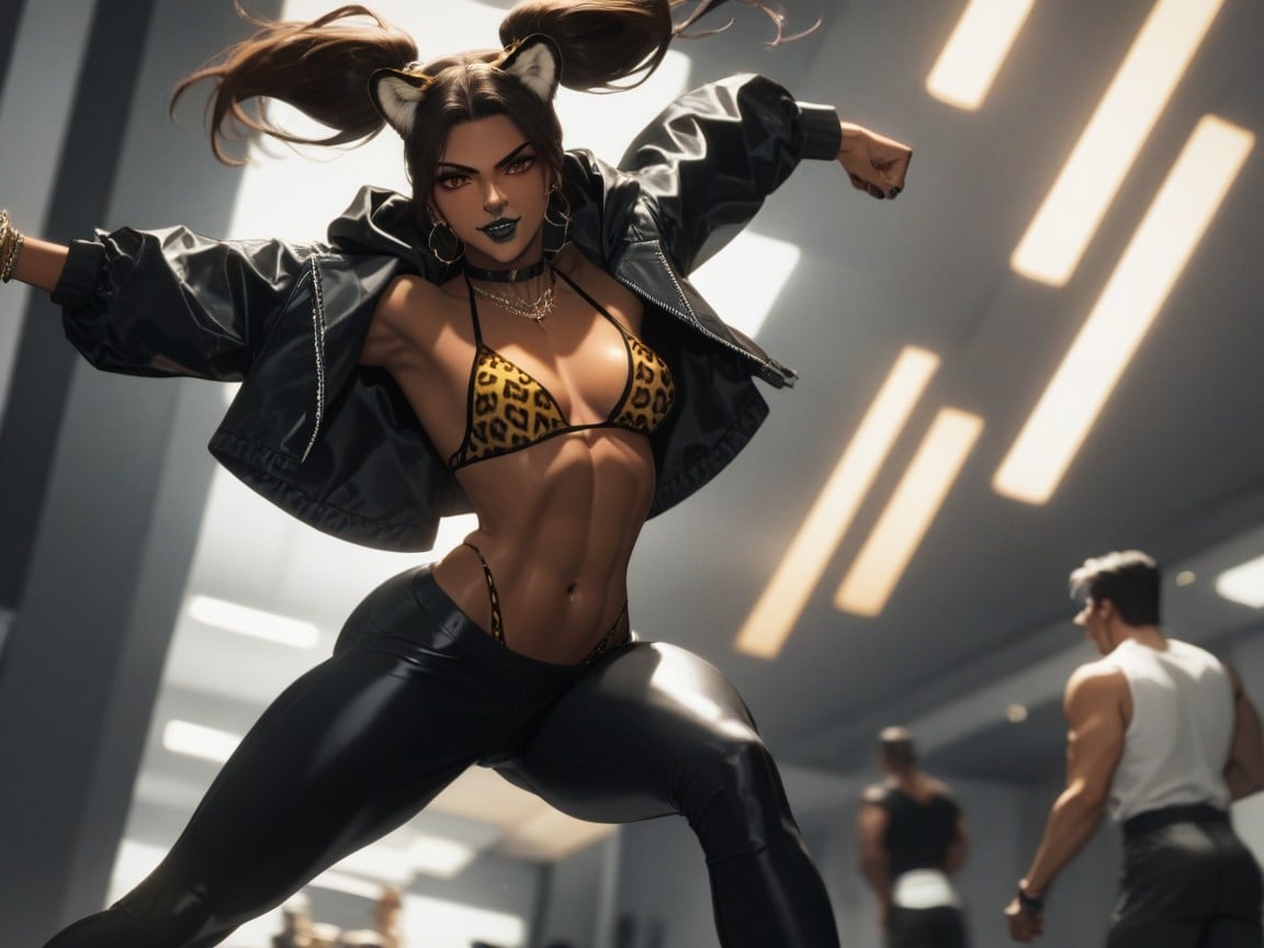 Hips Wider Than Shoulders, Vibrant Saturated Colors, Fists Up Fighting Pose AI Porn