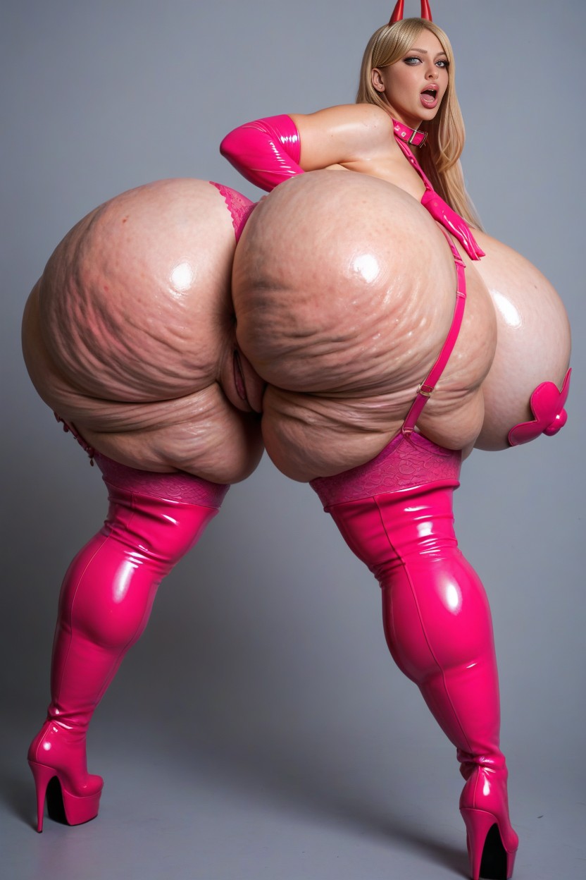 Pink Pasties, Puffy Bimbo Lips, Orgásmica Porno IA