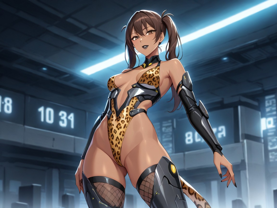 Gapped Thighs, Leopard Ears, Afterimage Latina AI Porn