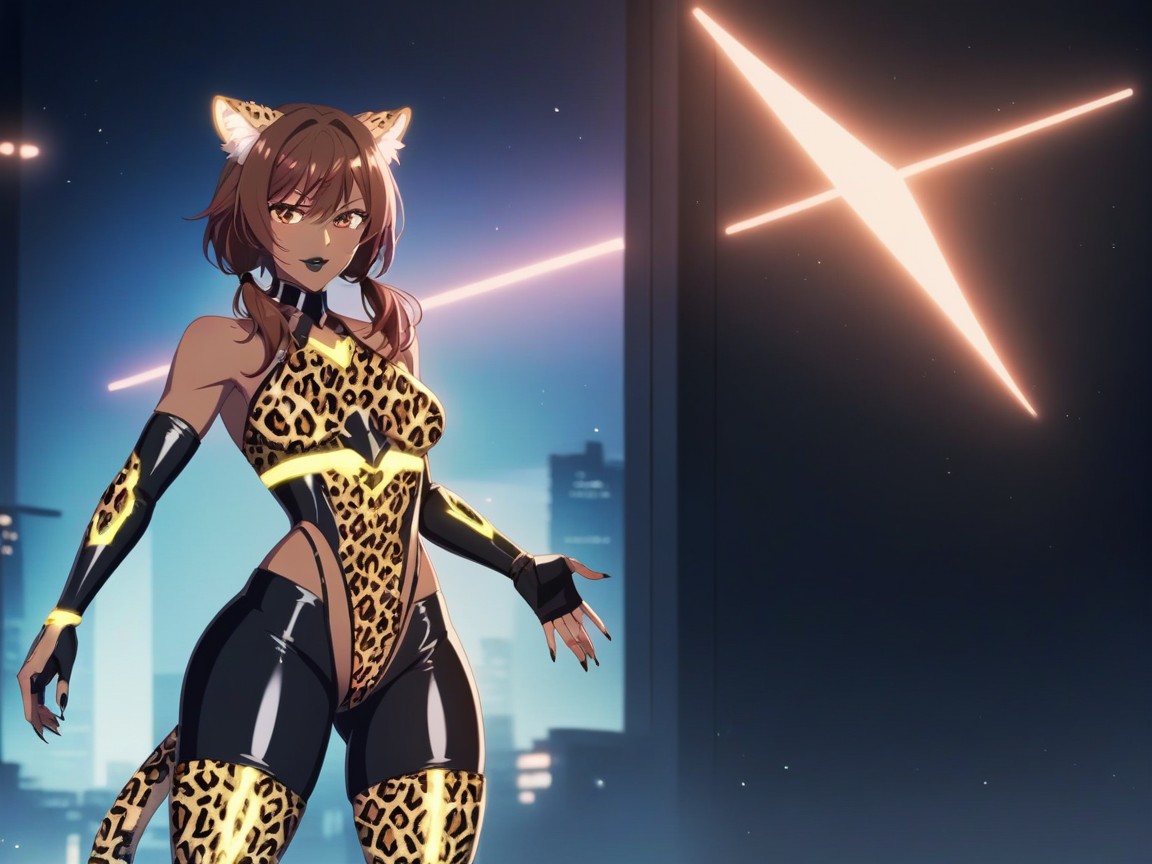Leopard Print Skin, シネマティック, Ultra Detailed ラティーナAIエロ