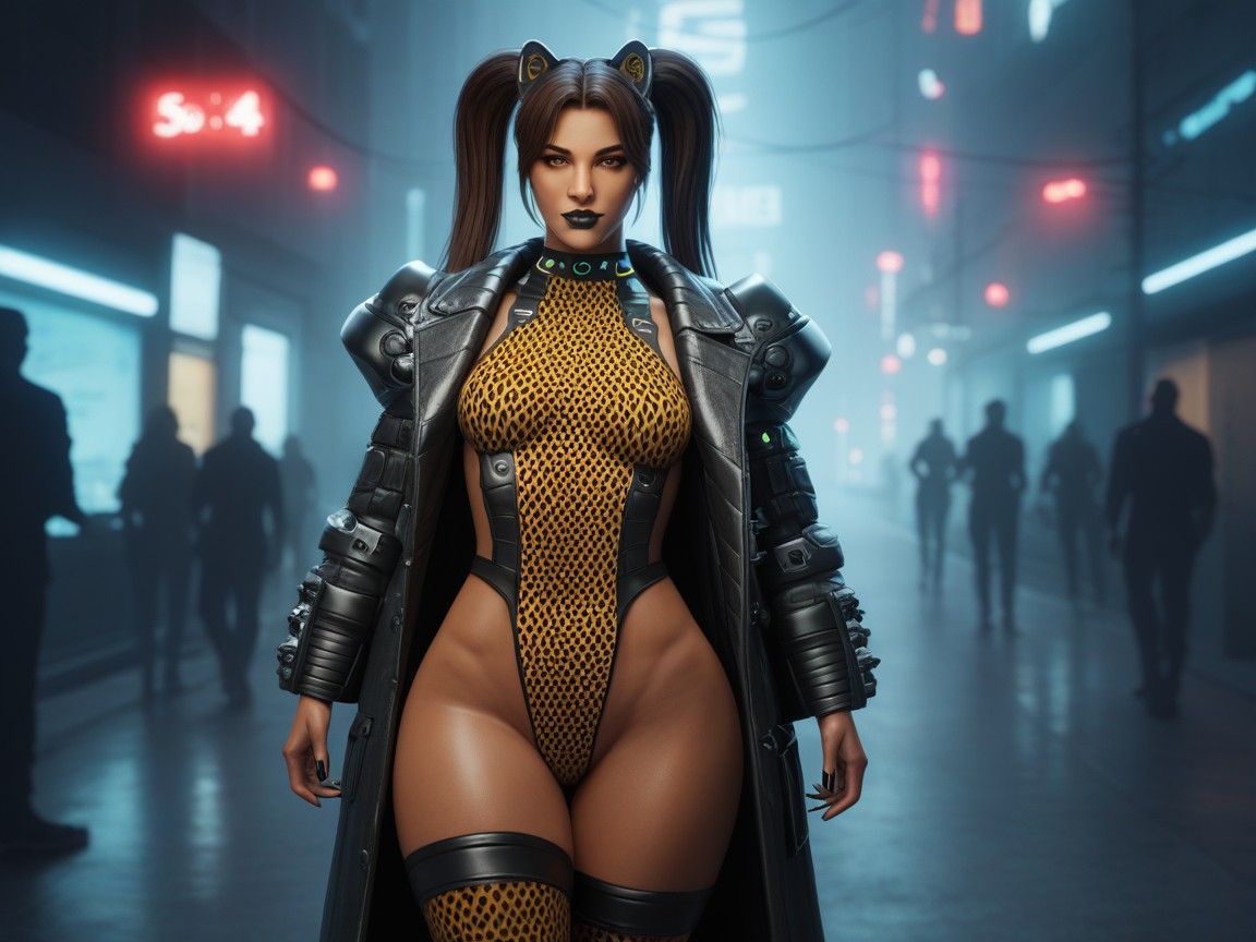 18+, Black Obsidian Robotic Armor, Ultra Detailed Latina AI Porn