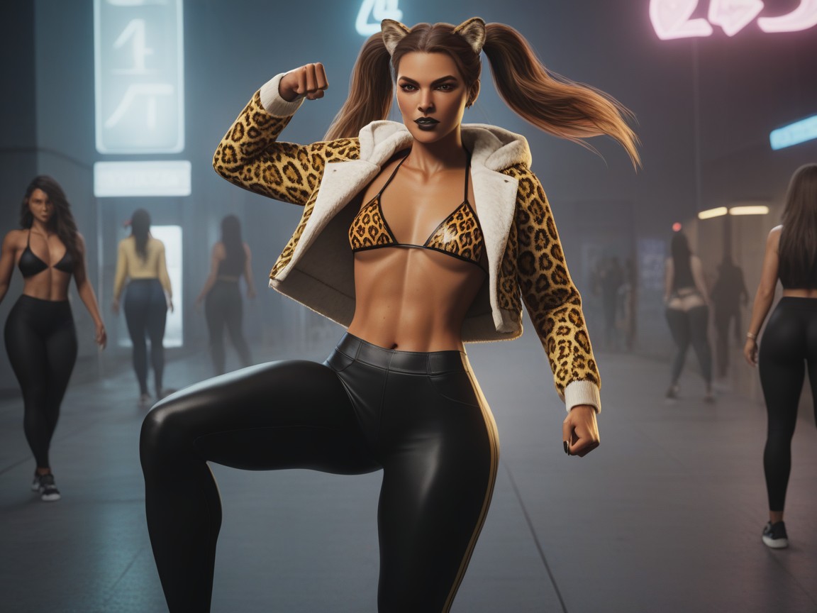 Low Torso Height, Hips Wider Than Shoulders, Black Nails AI Porn