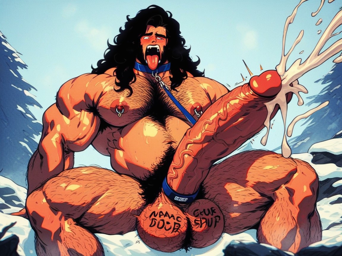 Long Black Hair, Hyper Balls, Penis Expansion AI Porn
