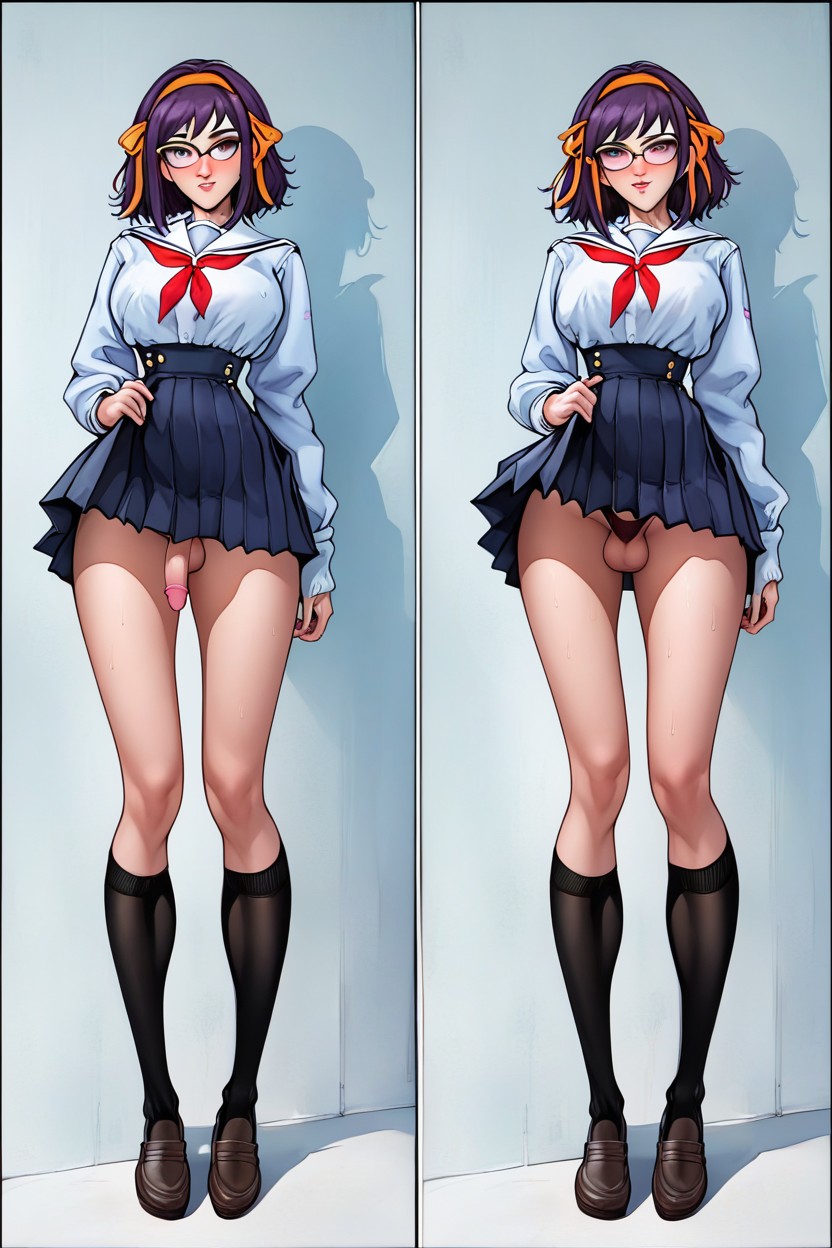 Semi Flaccid Bulge, Yuki Nagato From Melancholy Of Suzumiya Haruhi, Close To Penis Porno IA transsexuelle