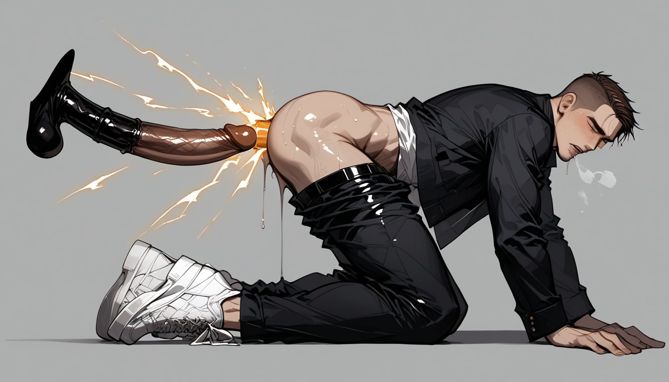 On A Bed, Black Jacket, Sparks Around AI Gay Porn