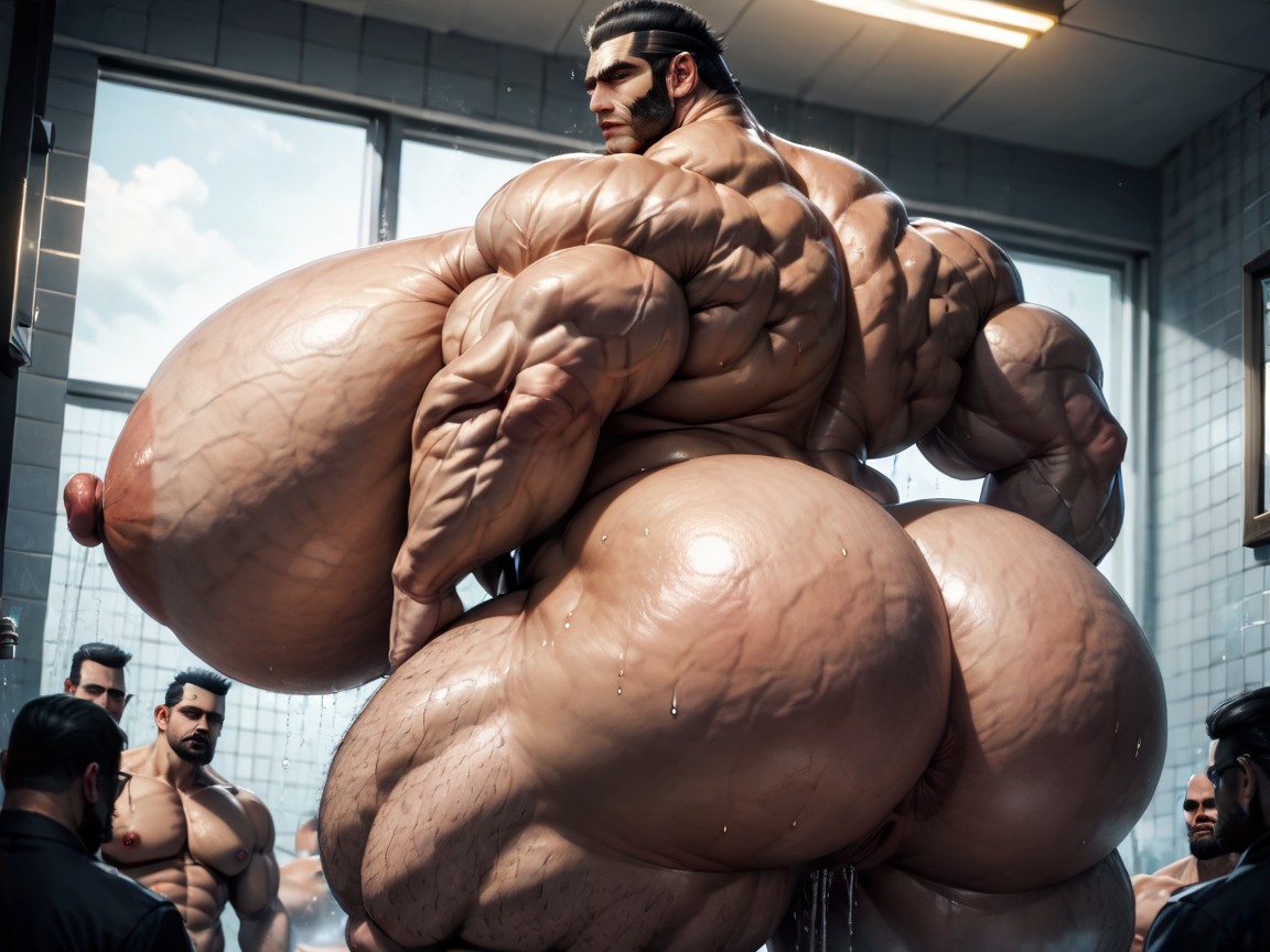 Naked, Sweaty, Oiled Skin AI Porn
