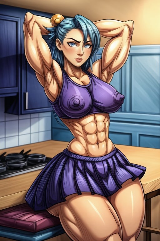 Arms Up, Extremely Muscular, Veiny Muscles Hentai AI Porn