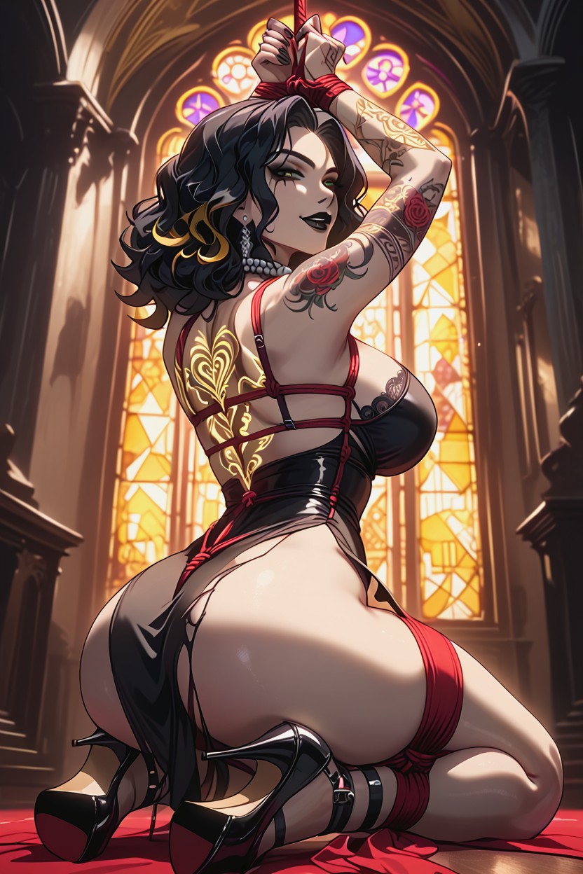 Dark Makeup, Shibari, High Stiletto Heels Hentai AI Porn