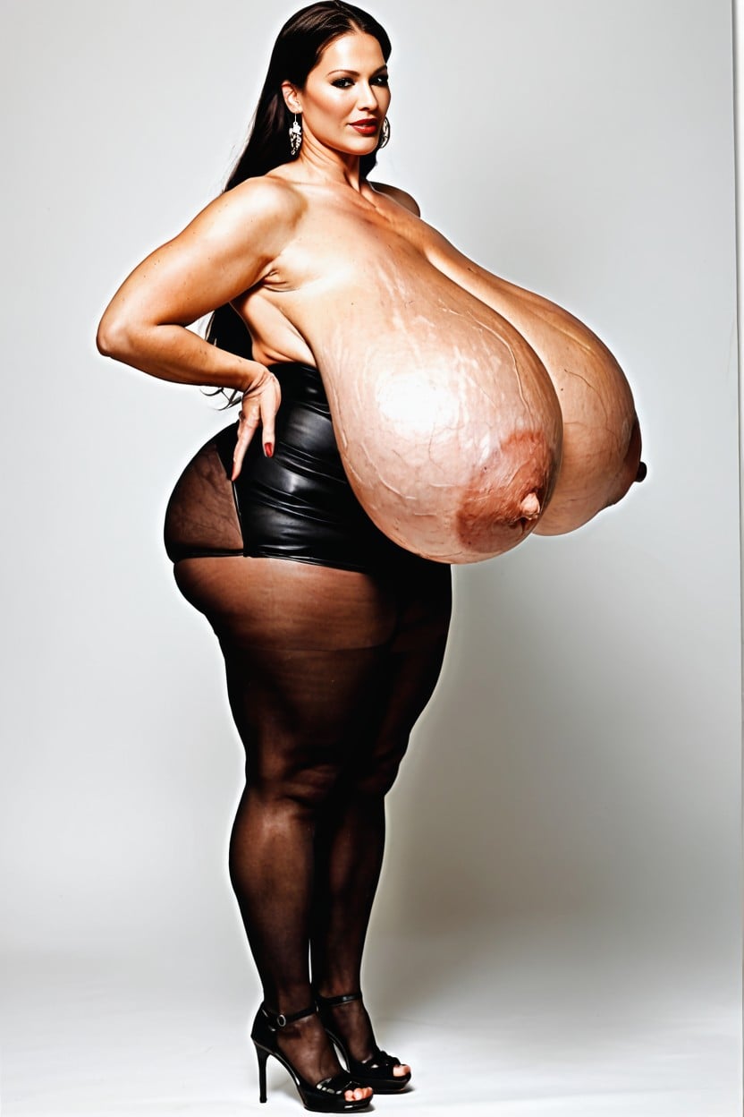 Extremely Saggy Tits, Standing, Saggy Breast AI 포르노