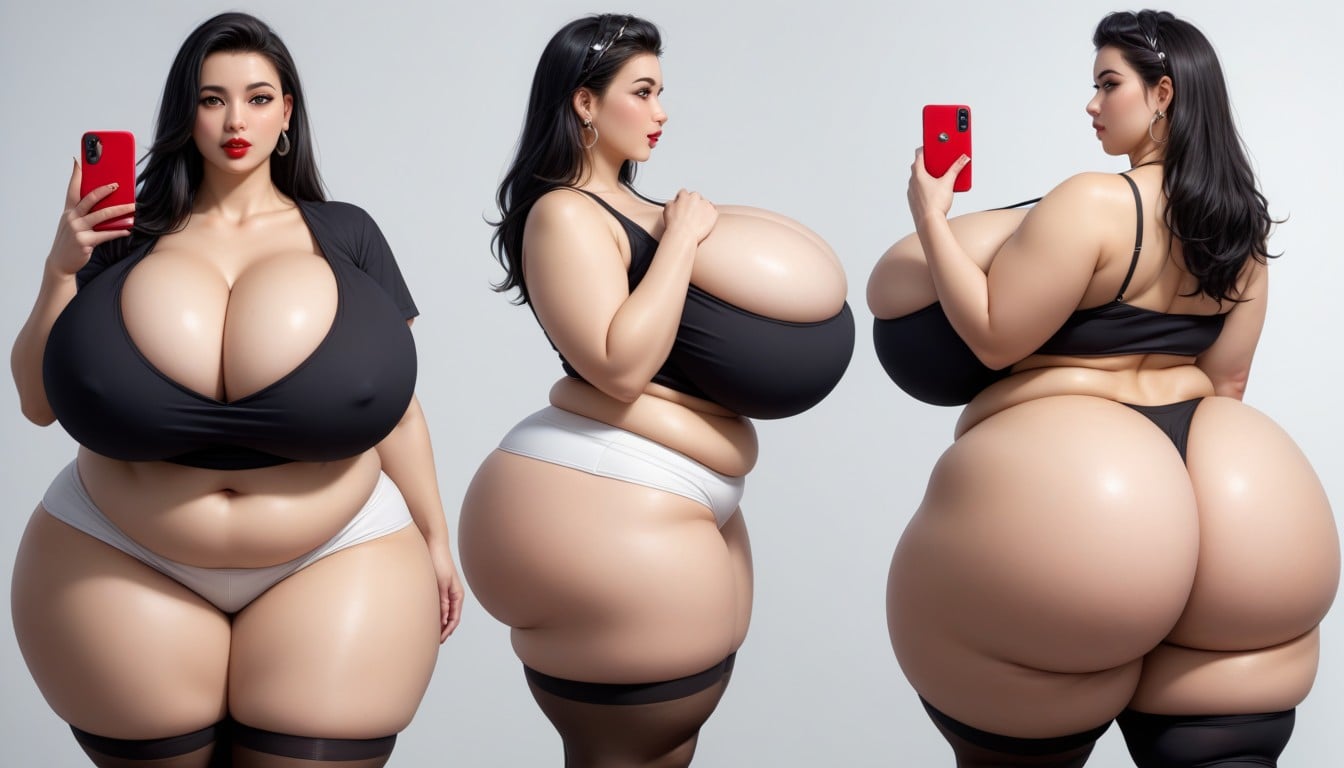 Multiple Views, Cleavage, Hyper Mega Fat Ass Expansion BBW AI Porn
