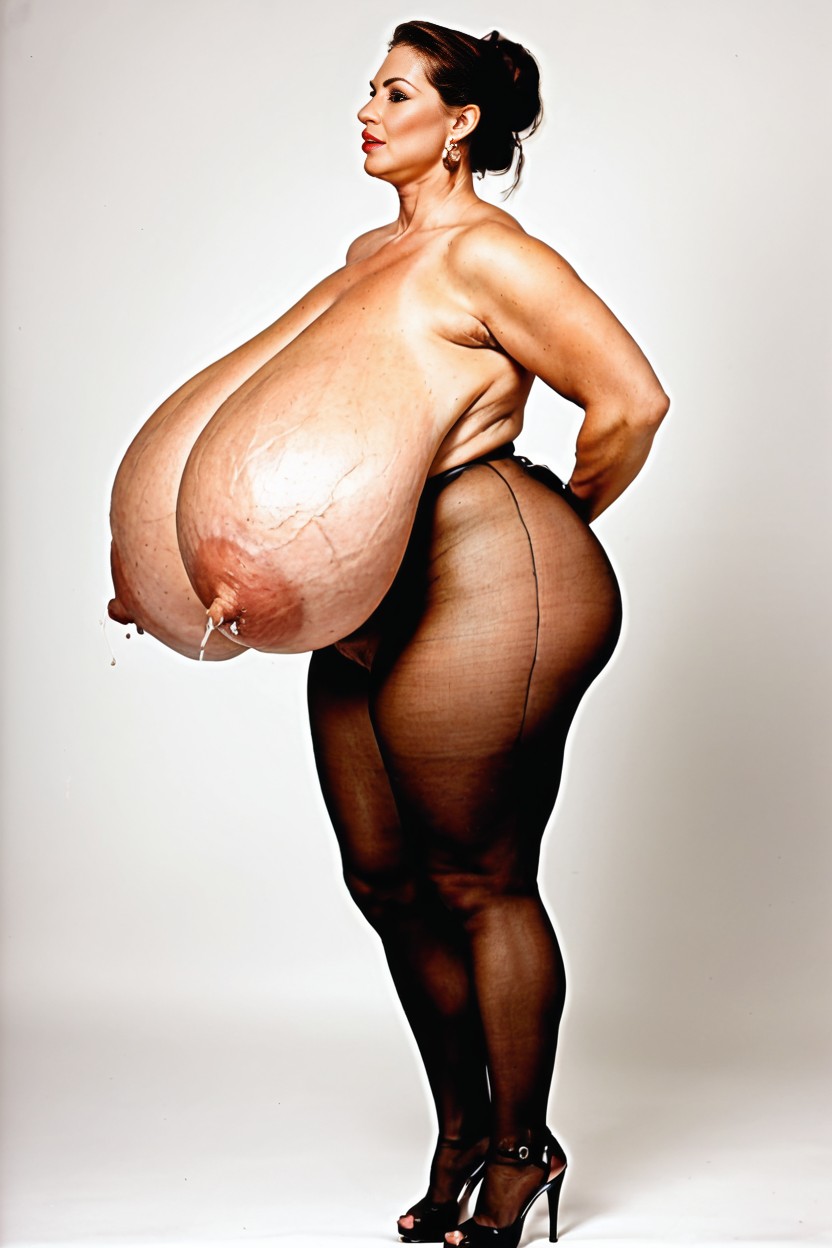 Standing, Big Clitoris, Massive Saggy Veiny Breasts AI Porn