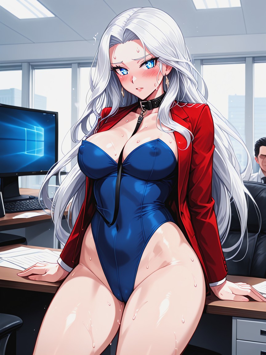 Leotard, Massive Breast, Shy Expression Hentai AI Porn