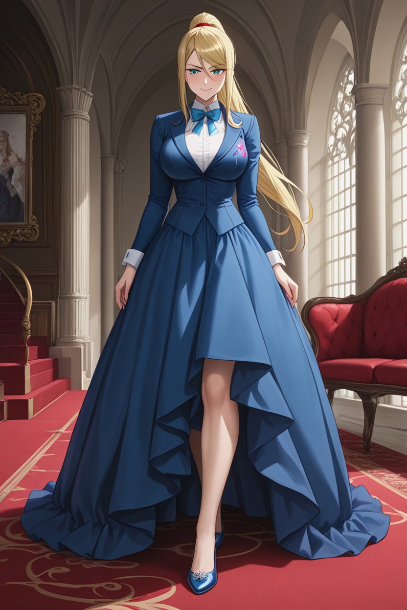 Tuxedo Dress, Wearing Big Intricate Skirt, Mansion AI Porn