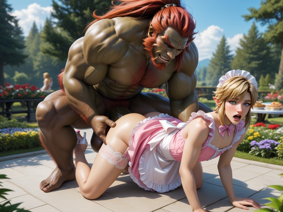 High Heels, Gigantic, Zelda Sitting Right Next To Link Hentai AI Porn