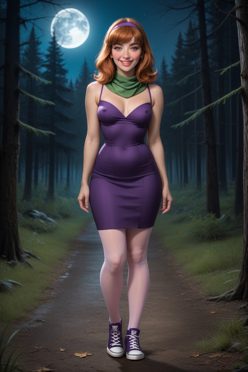 Purple Dress, Wasp Waist, Perfect Anatomy Hentai AI Porn