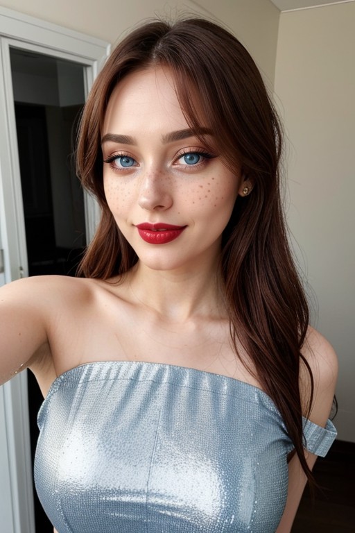 Long Gloves, Extremely Beautiful Face, Ella Purnell Look Alike AI Porn
