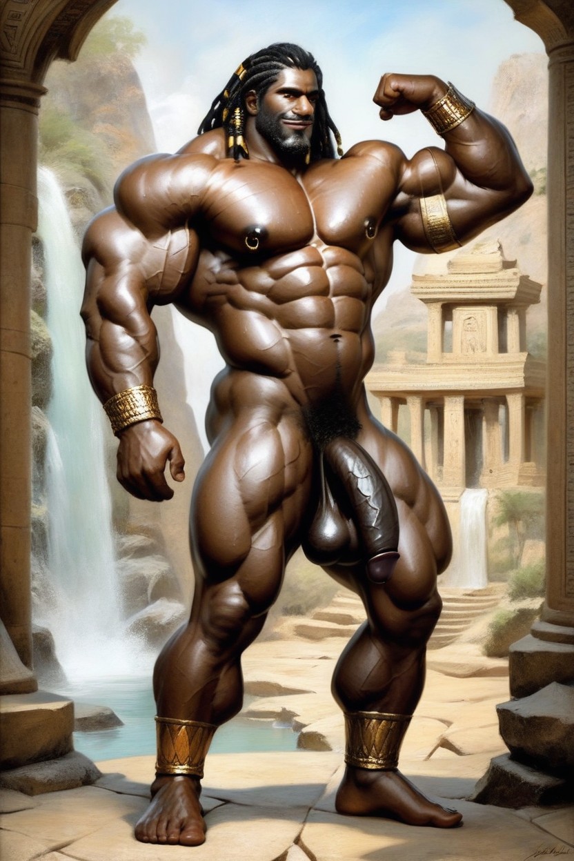 Flexing, T'challa, Dread Locks AI Gay Porn