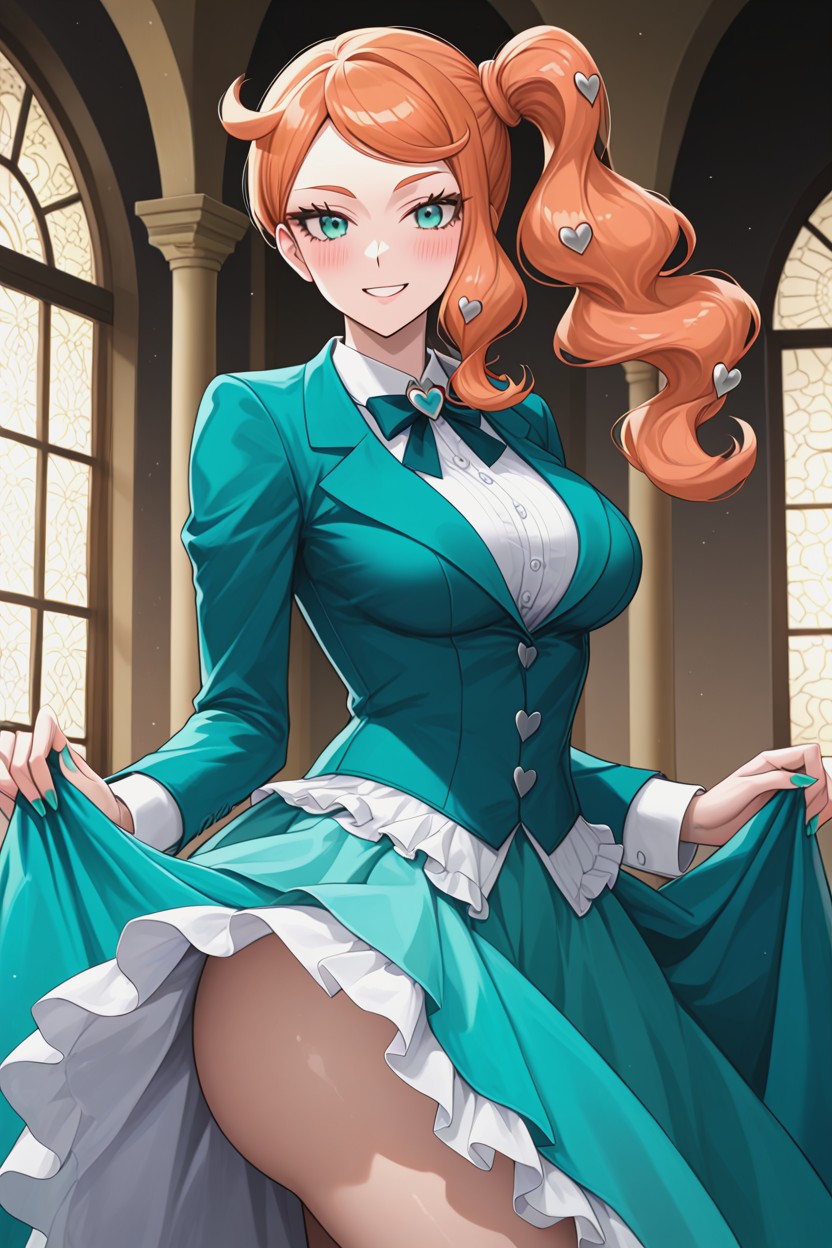 Bust Shot, Orange Hair, Smirking Blush AI Porn