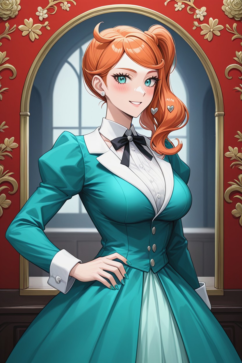 Wide Hoopskirt Bottom, Hourglass, Tuxedo Dress AI Porn