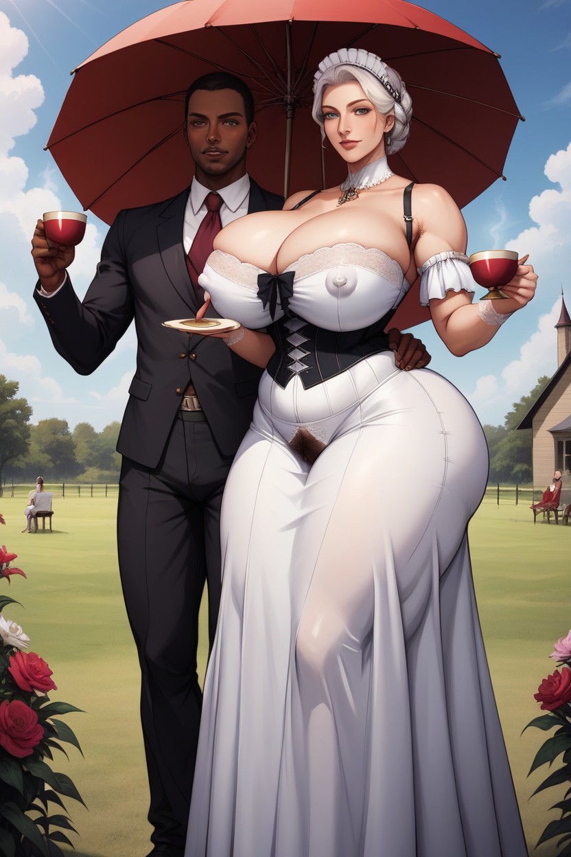 With Nice Detailed Face, African Man, Breast Expansion Hentai AI Porn