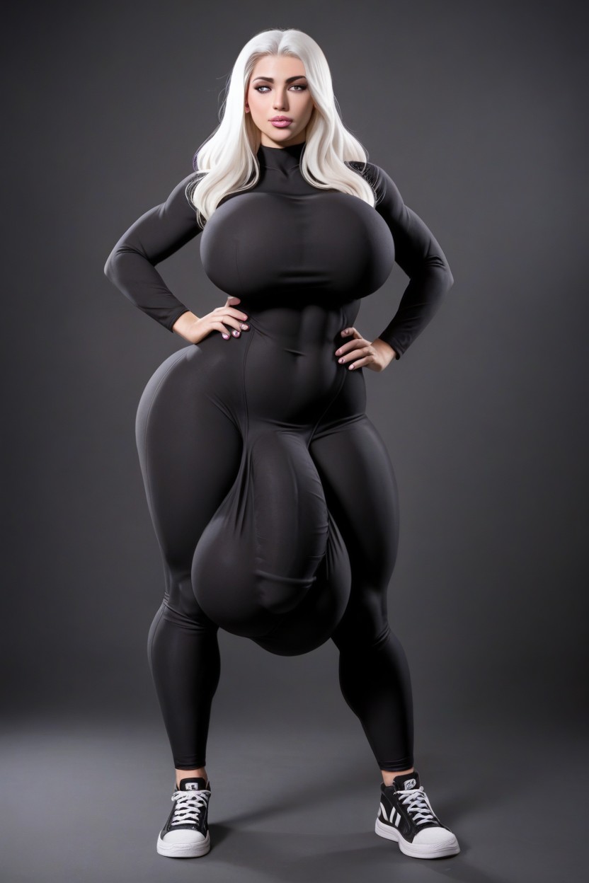 Hyper Wide Hips, Bulge, Hyper Ball Growth Porno IA transsexuelle