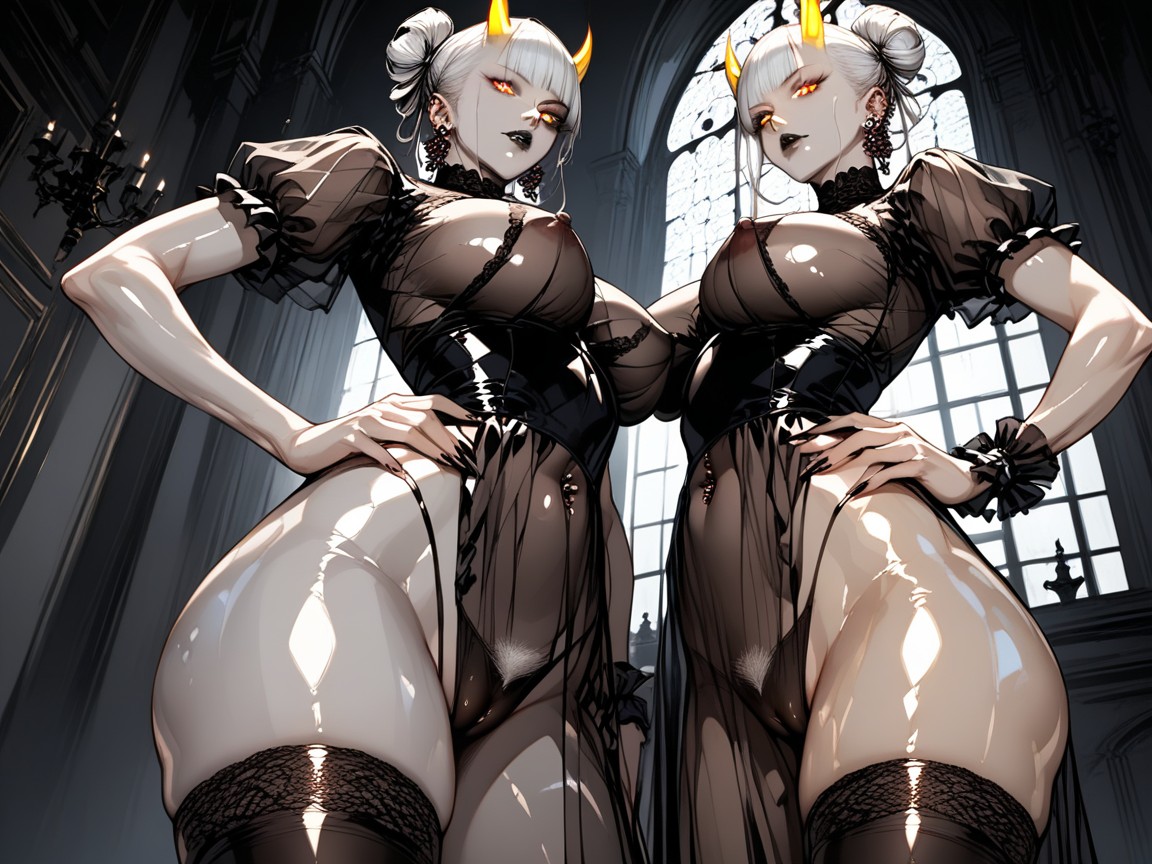 Earrings, High Detail, Visible Nipples AI Porn