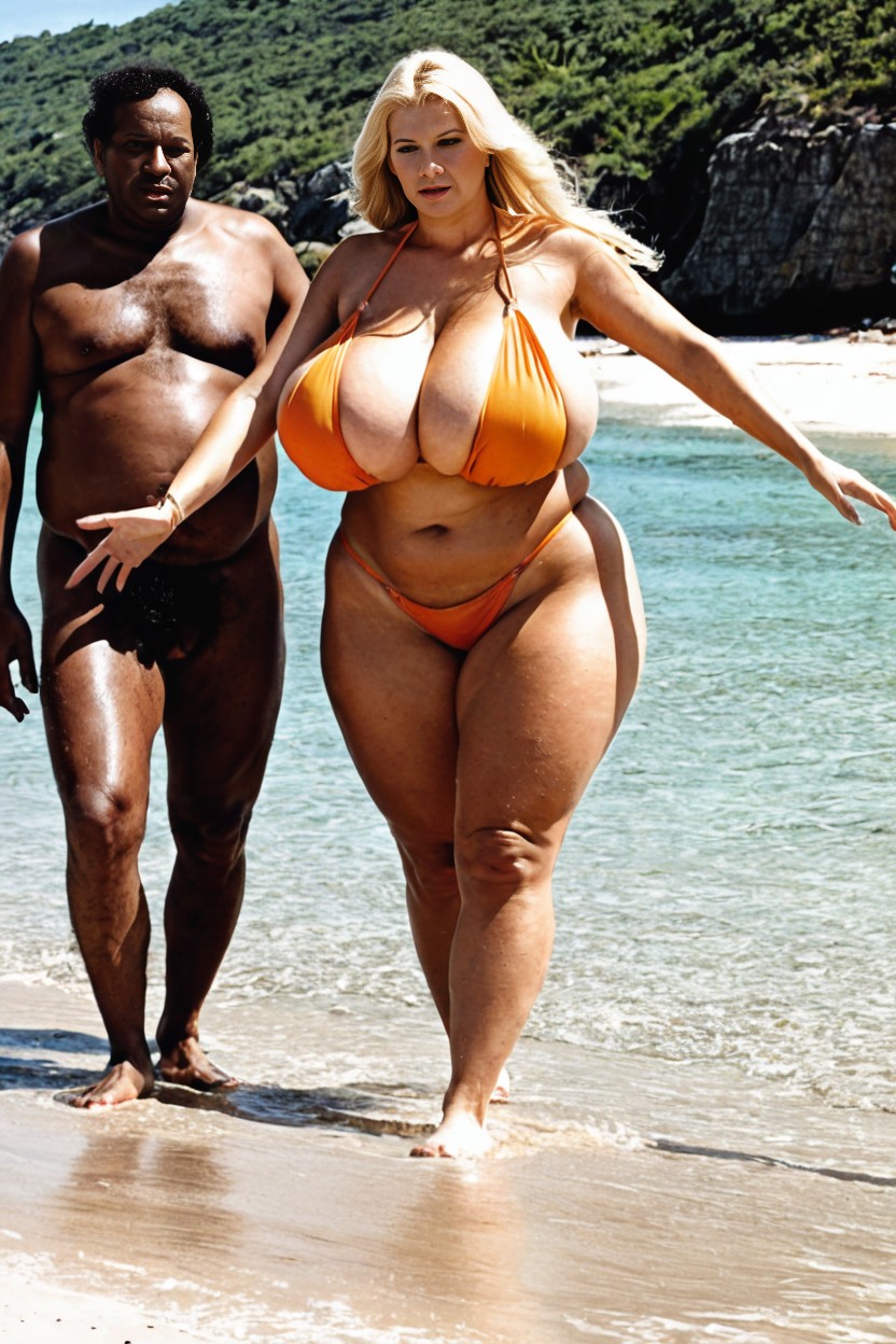 Long Length, Very Ugly Indian Man Standing Behind Woman, Very Ugly AI Porn