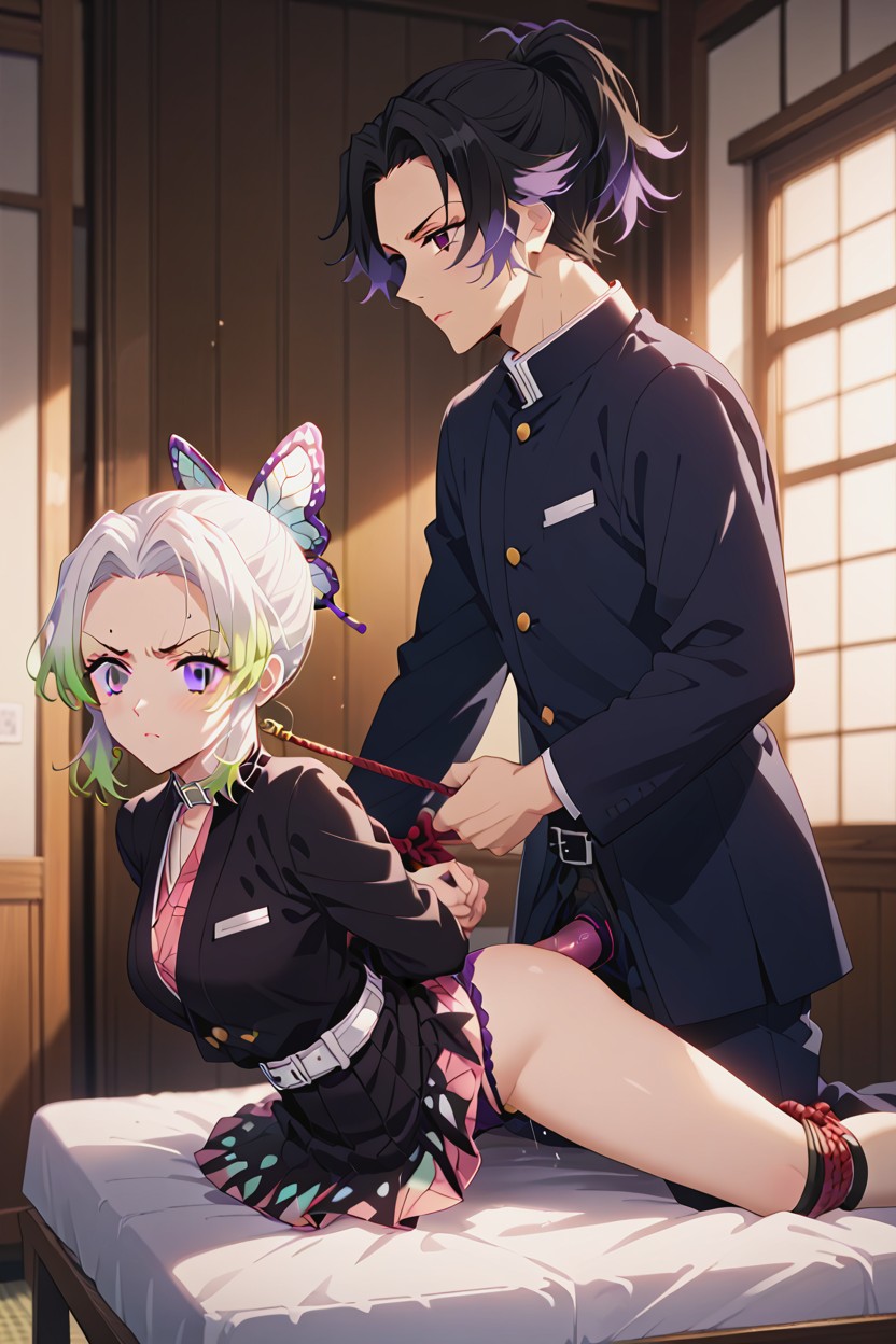 Strap-on Sex, Female And Male Duo, Restrained Hentai AI Porn