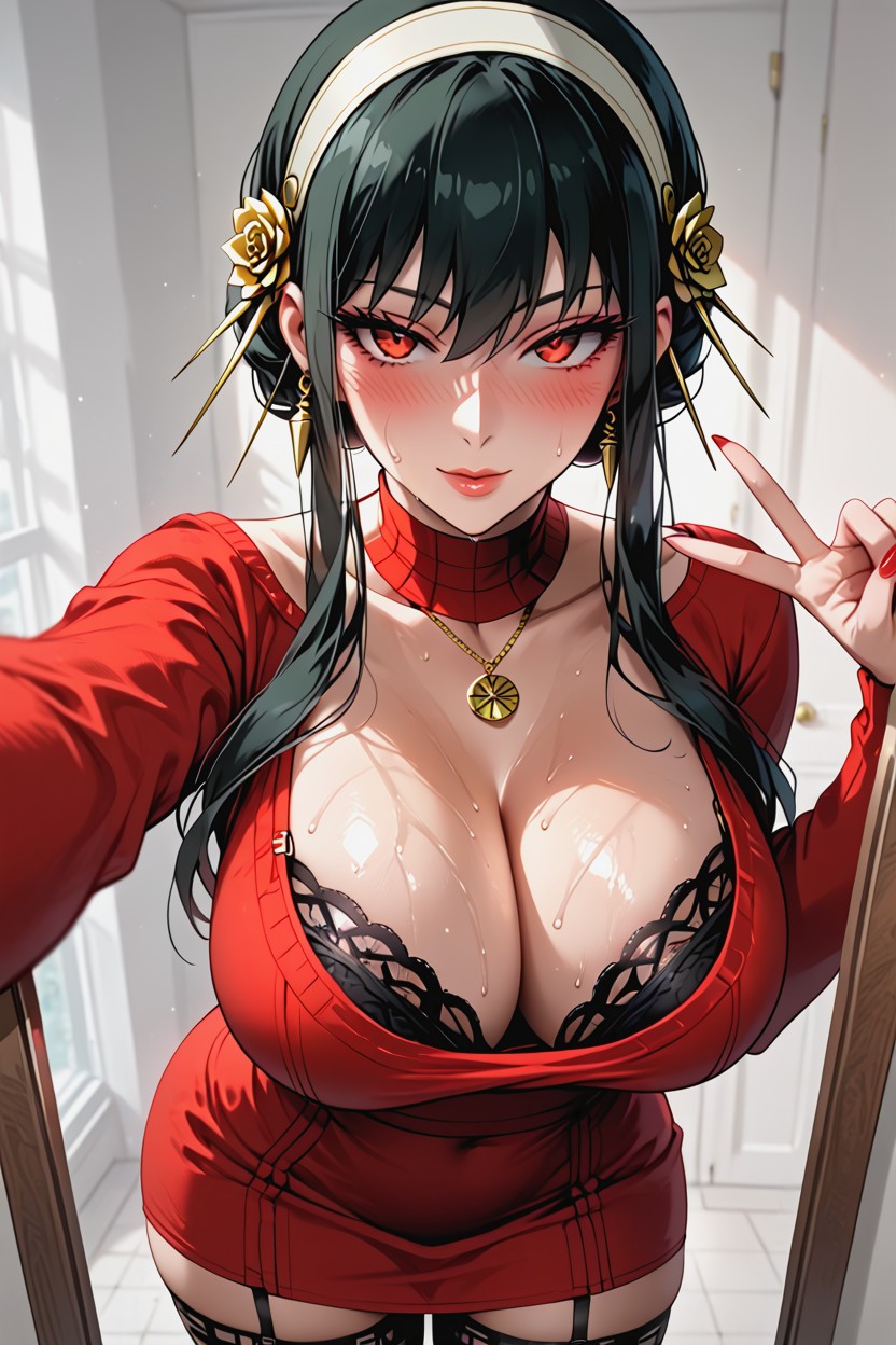 Bending Over, Beautiful, Big Voluptuous Tits Hentai AI Porn