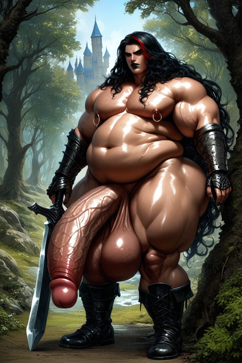 Morbidly Obese, Flaccid Penis, Medieval Fantasy Armor Porno IA Gay