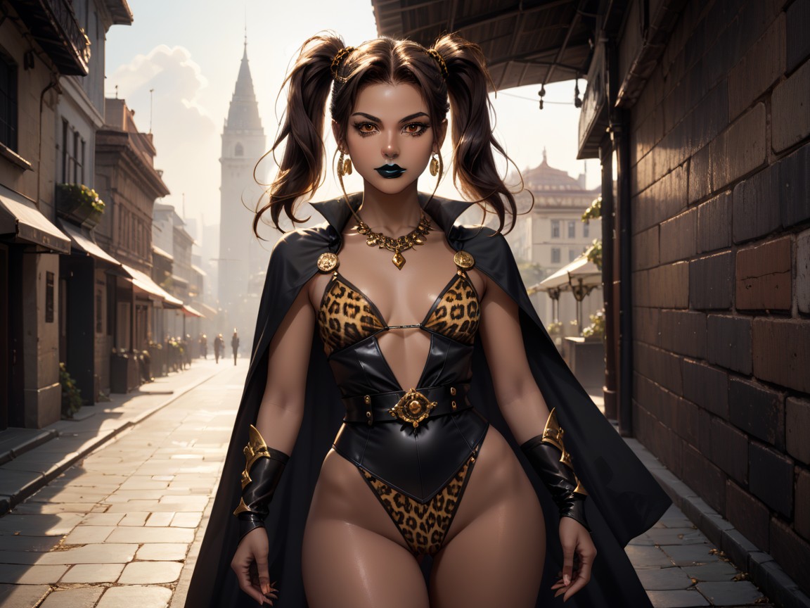Dark Brown Skin, Obsidian Gauntlets, Cinematic Hentai AI Porn