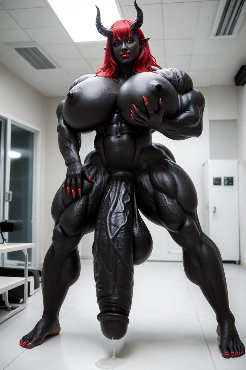 Standing, Venom Futanari, Toned Muscles Porno IA transsexuelle