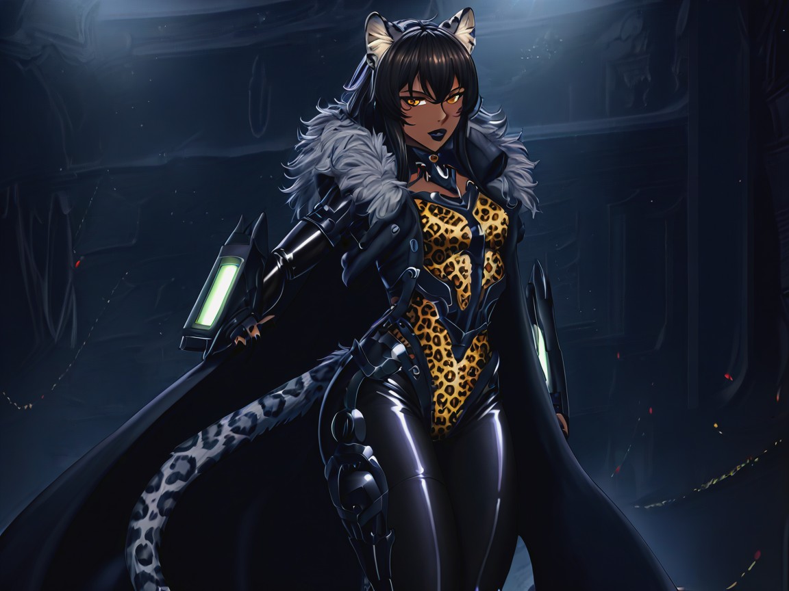 Led Lights On Clothes, Leopard Tail, Gapped Thighs Latina AI Porn