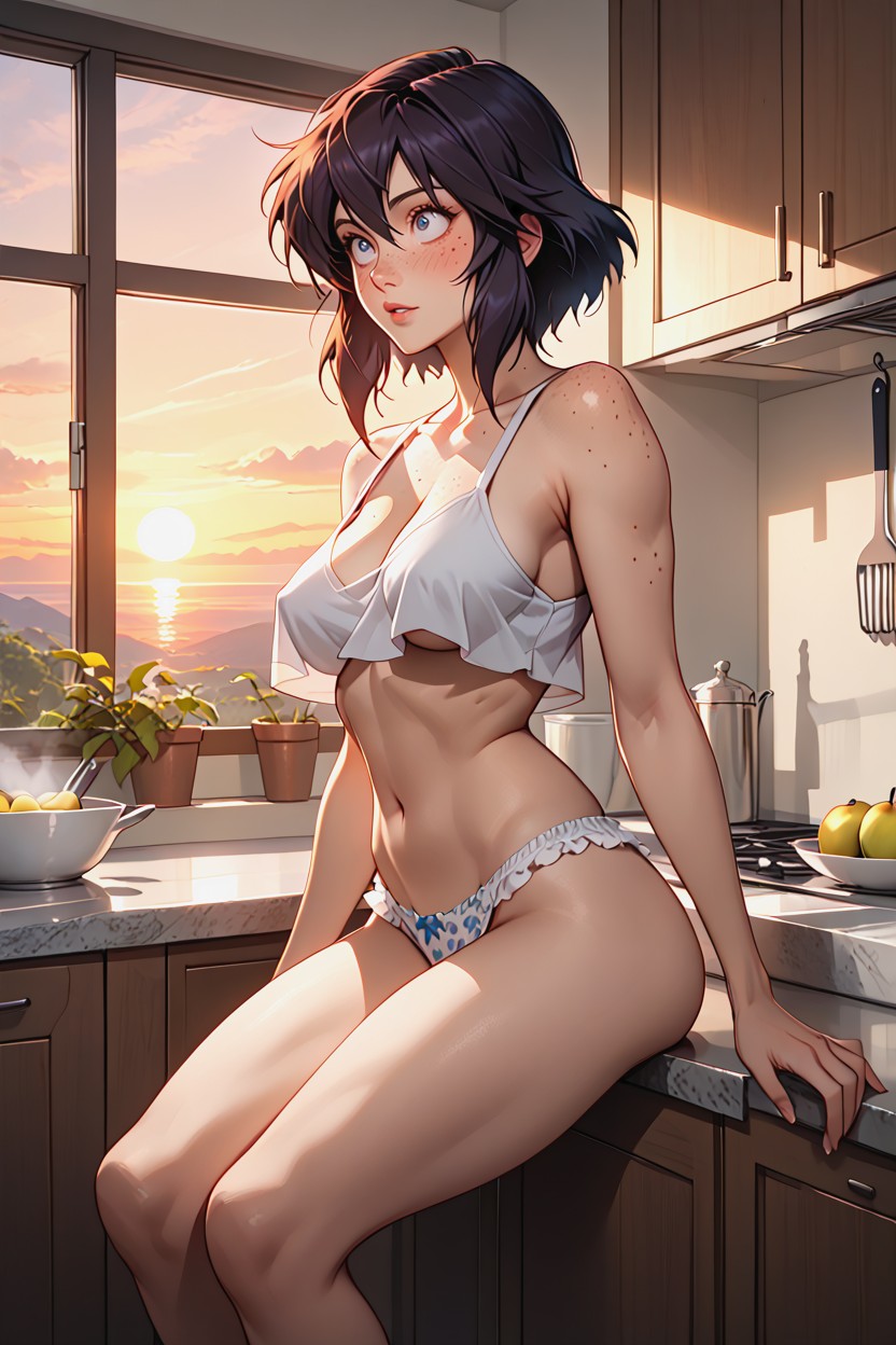 Thinthighs, Ass Bigger Than Torso, Jutting Breasts AI Porn