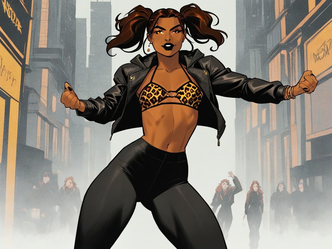 High Contrast Colors, One Woman, Modern City Alleyway AI Porn