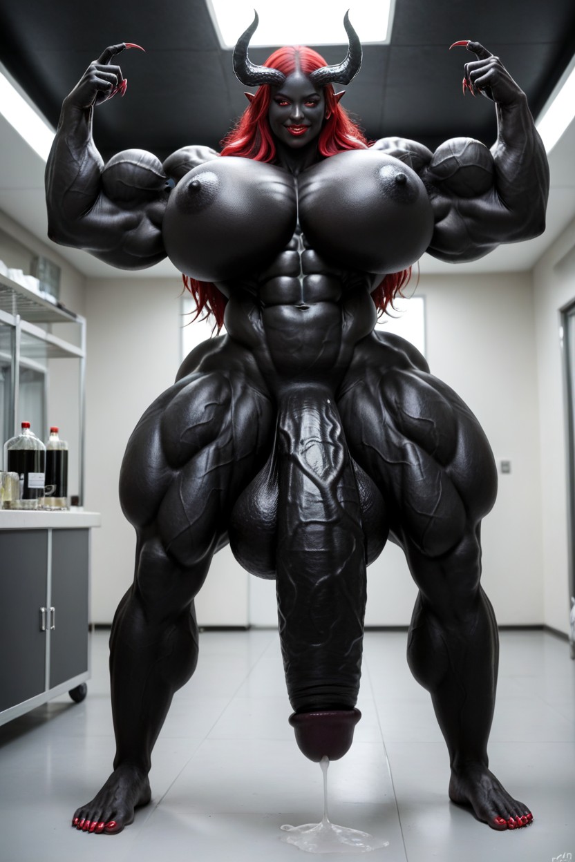 Abs, Big Claws, Gigantic Muscle Delts Shemale AI Porn