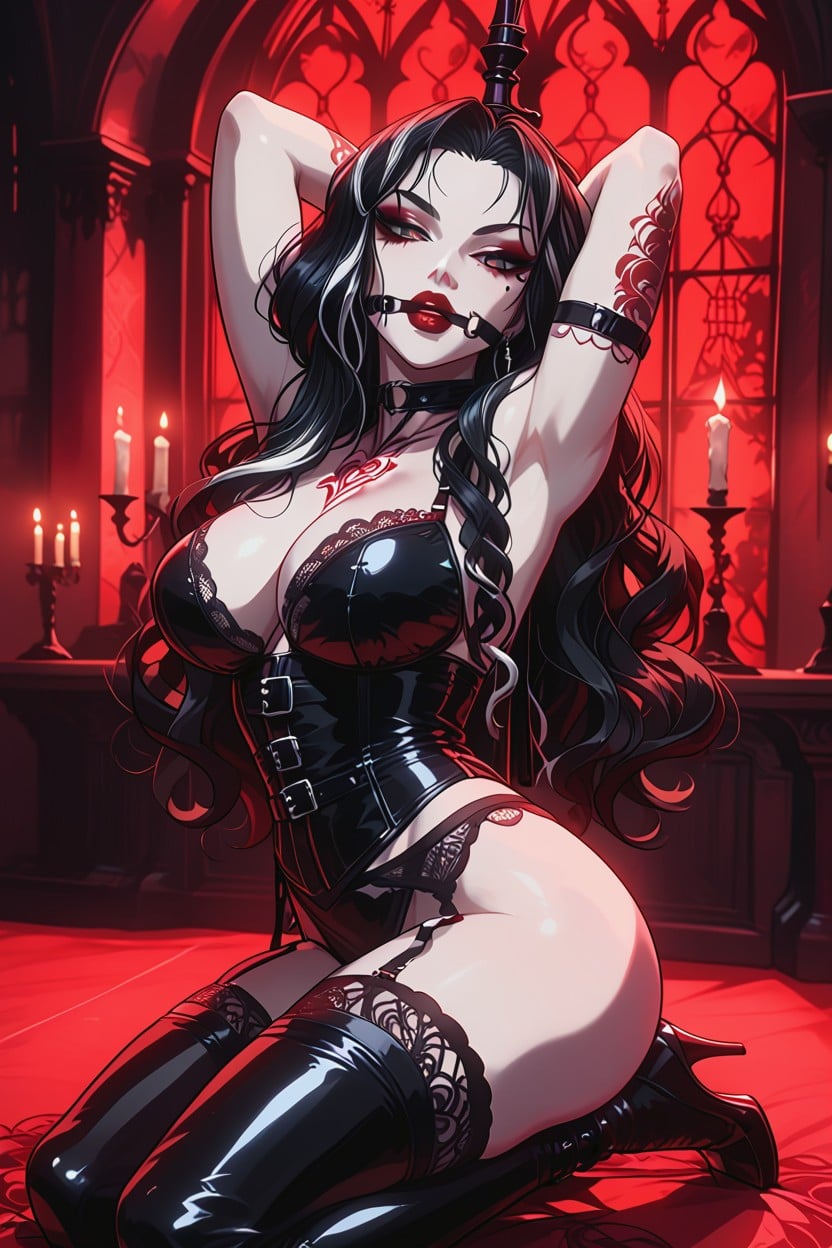 Gray Eyes, Thigh High Stockings, Beauty Mark Ok Cheek Hentai AI Porn