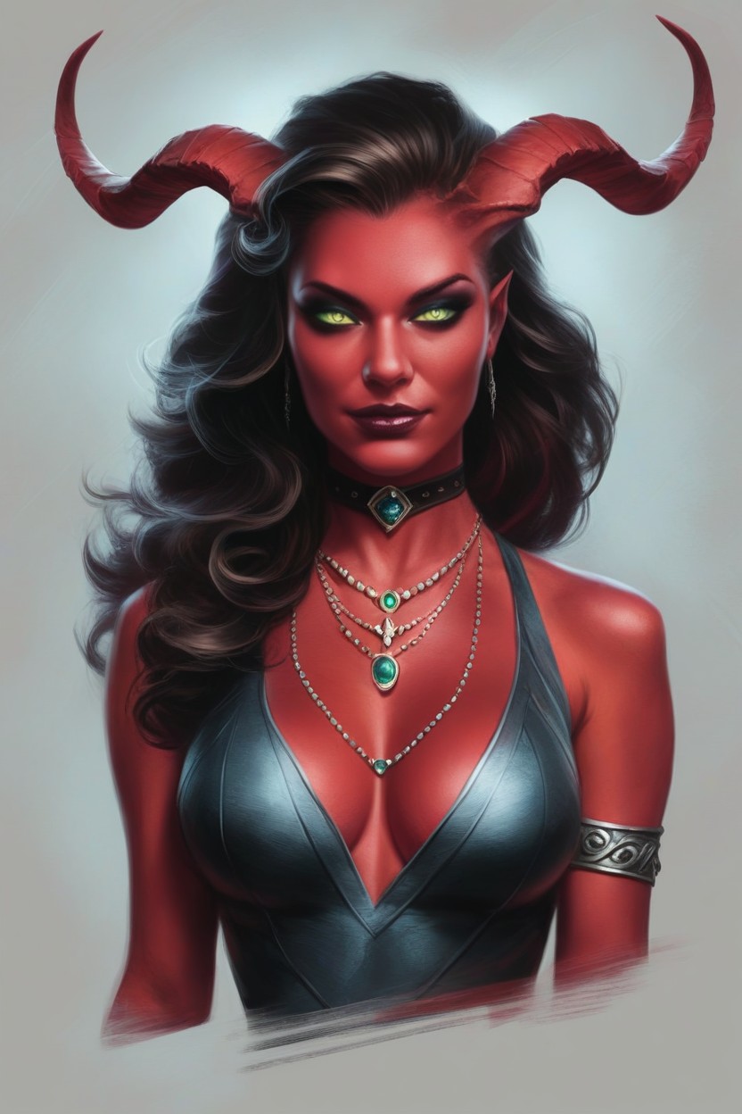 Visible Beneath The Horns Her Eyes Are A Vibrant, 18+, Possibly Leather Hentai AI Porn