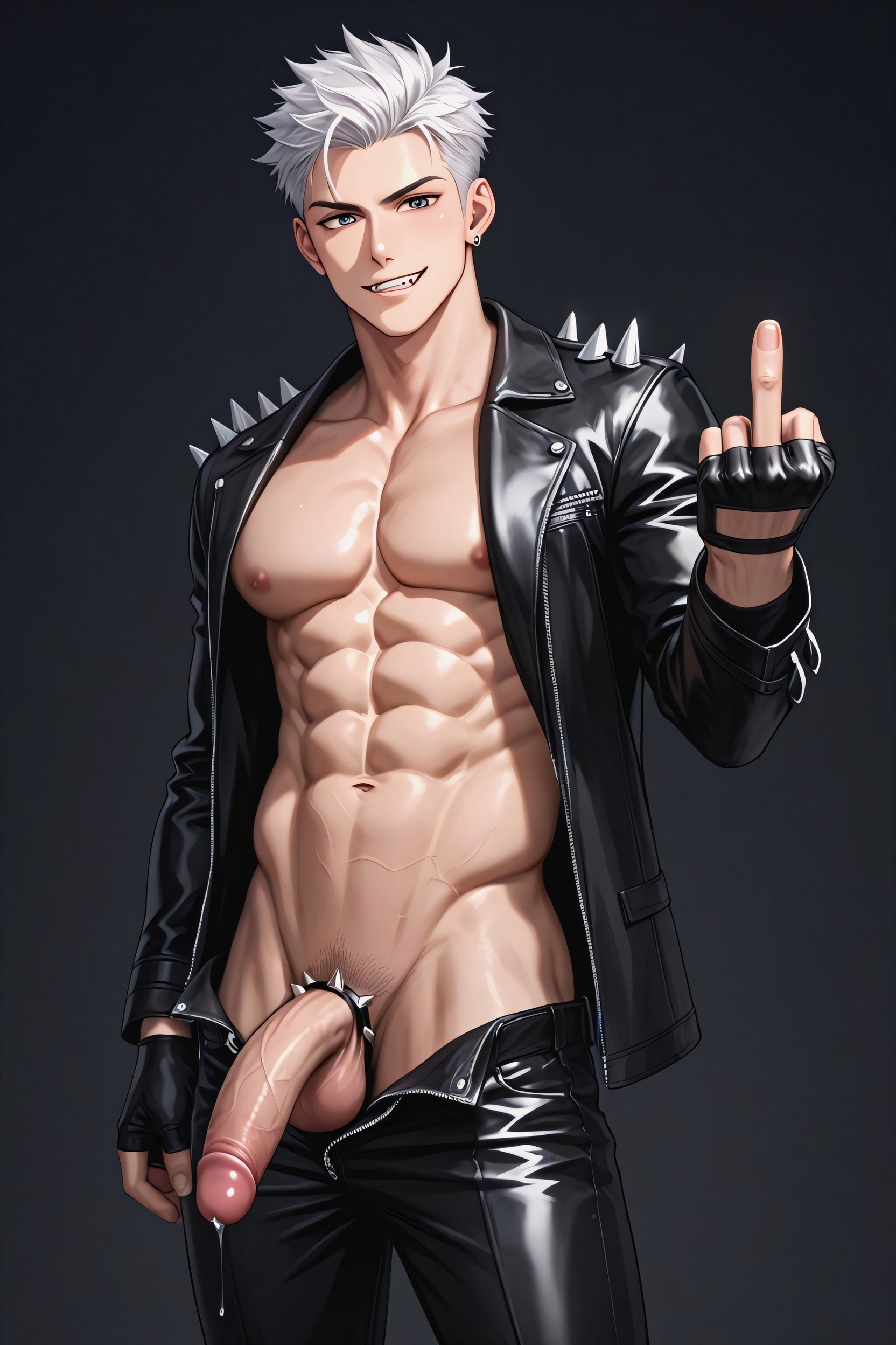 Black Formal Leather Boots, Black Pants, Exposed Penis AI Gay Porn