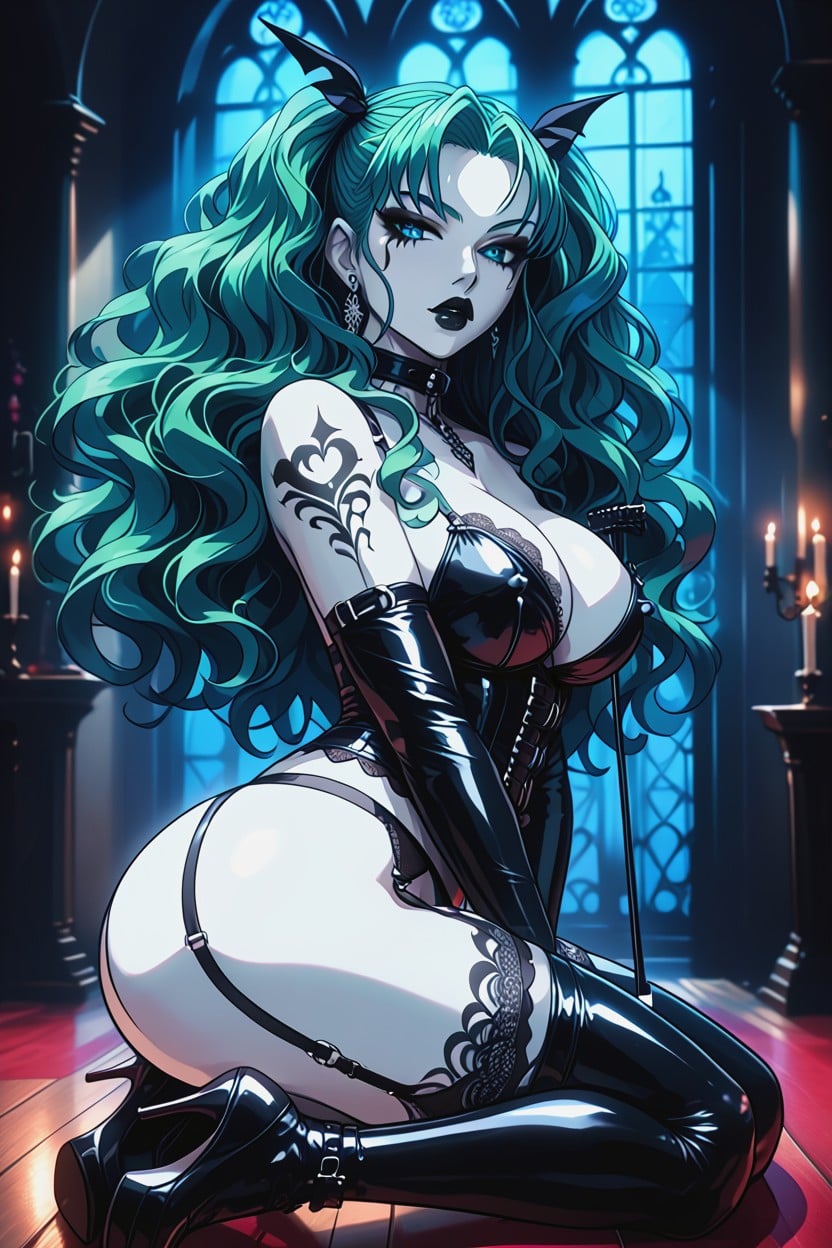Ultra Detailed, Twin Ponytails, Black Lips Hentai AI Porn