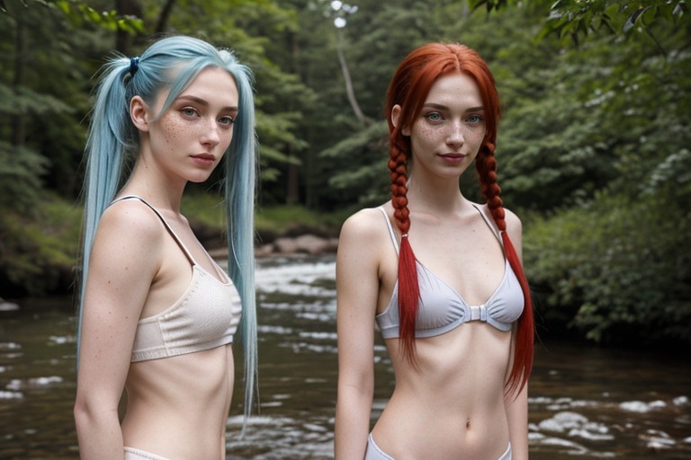 Freckles, Ribs Visible, People AI Porn