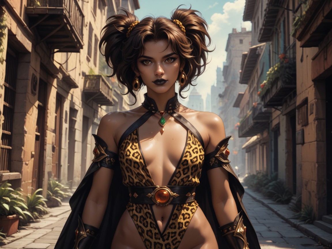 Leopard Ears, Latina, Obsidian Jewelry Hentai AI Porn