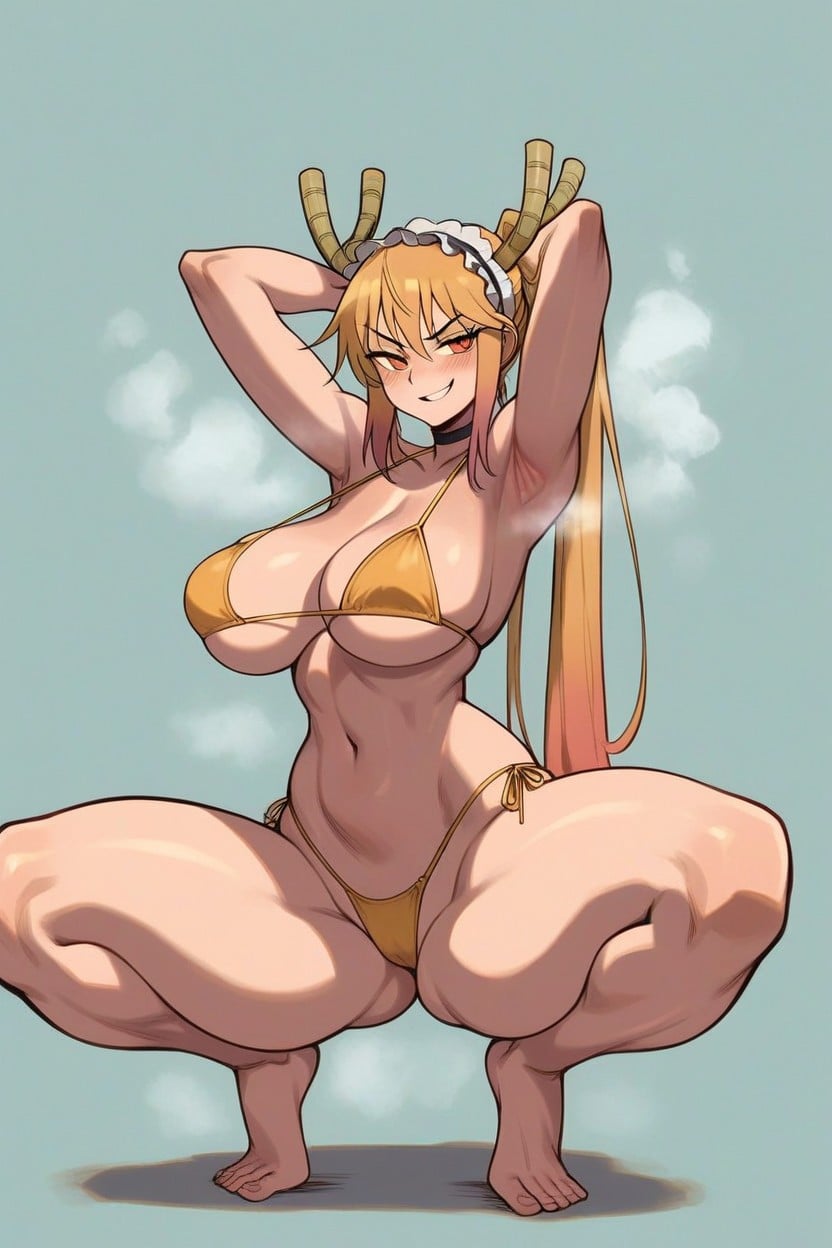 Bikini, Smirk, Golden Bra Hentai AI Porn