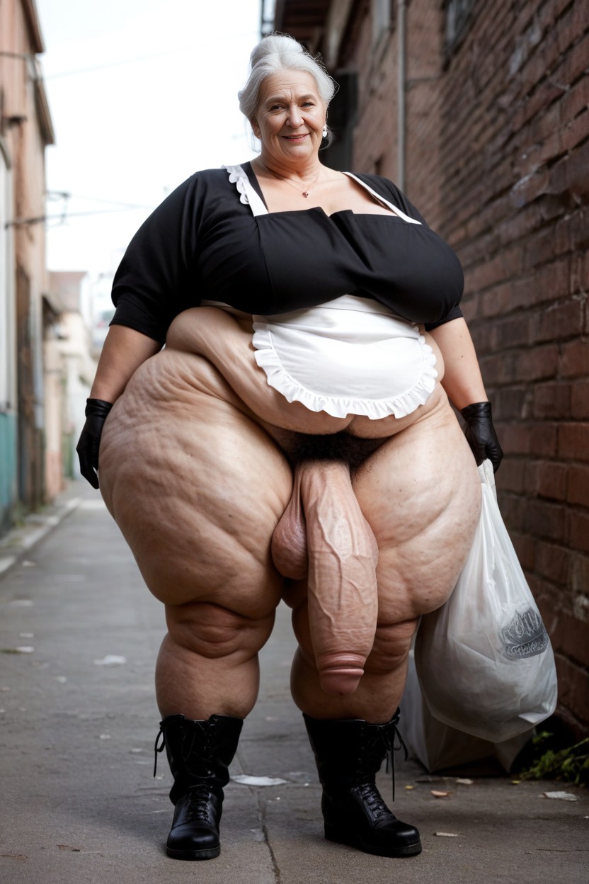 Cellulite Skin, Foreskinned Cock, Obese AI Porn