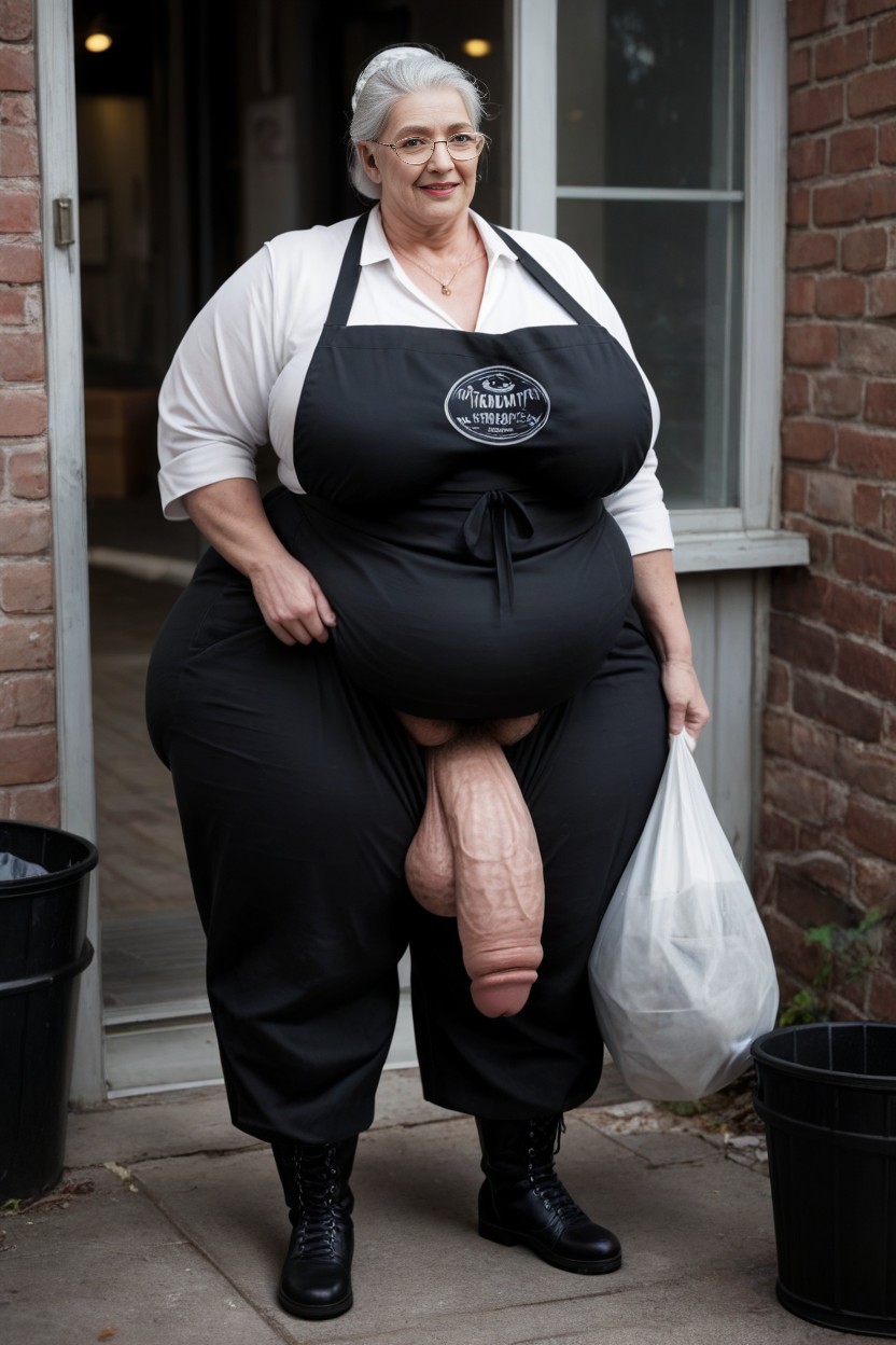 Cellulite Arms, Hair Bun, Hyper Obesity AI Porn